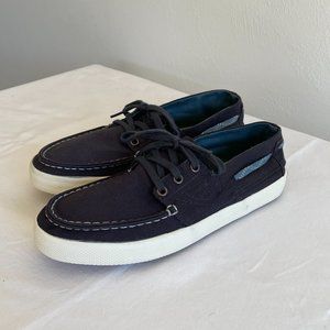 Tretorn Otto Canvas Boat Shoes, Navy, M's size 5 or W's size 6.5
